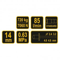 70280 VOREL Pistol pneumatica pentru pop-nituri 2...